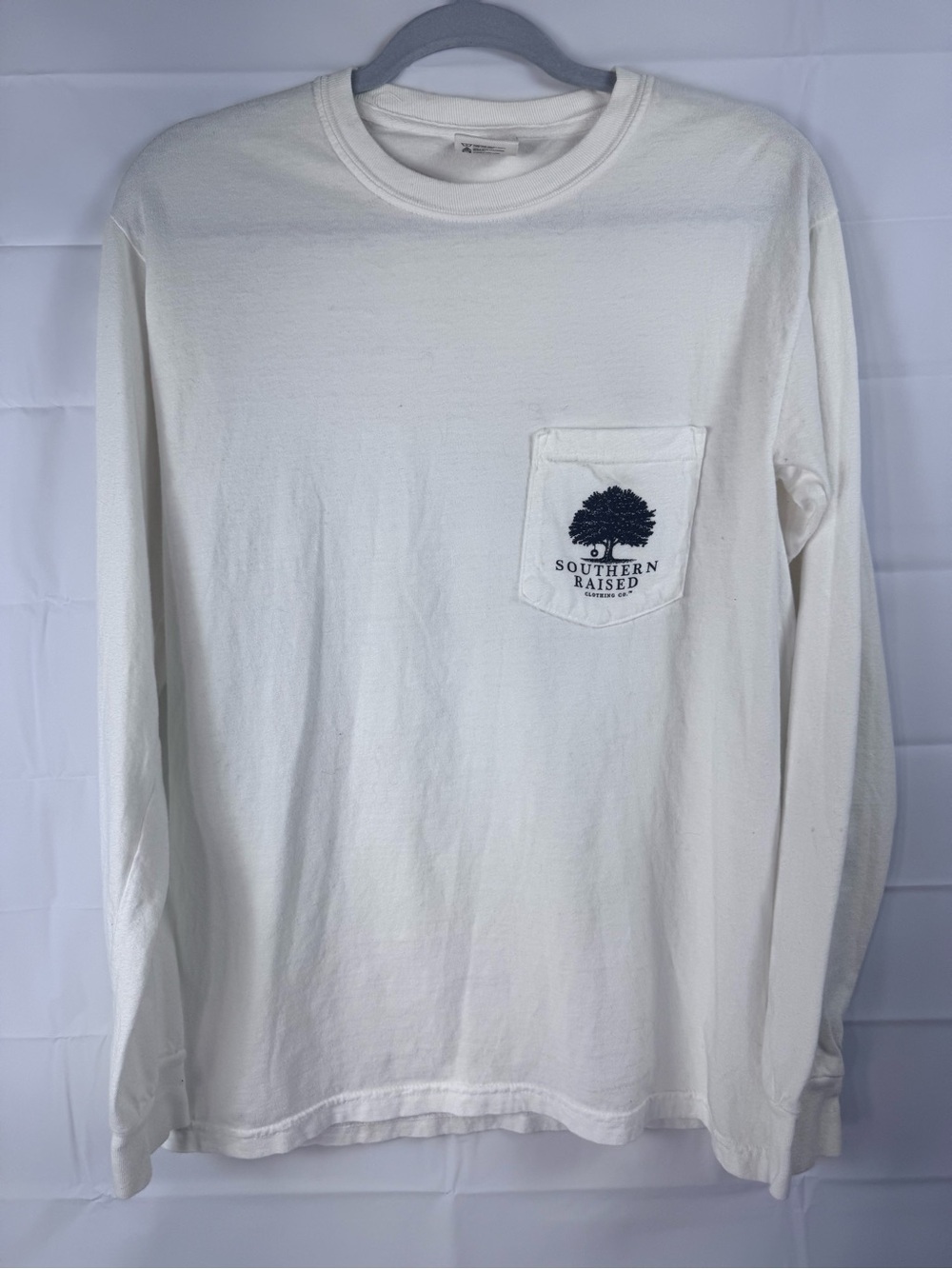 Southern Raised Comfort Colors Small Long Sleeve Bicycle Graphic Pocket Tee